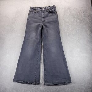 Levis Jeans Womens 30 Gray Ribcage Bell High Rise Flare Stretch Boho